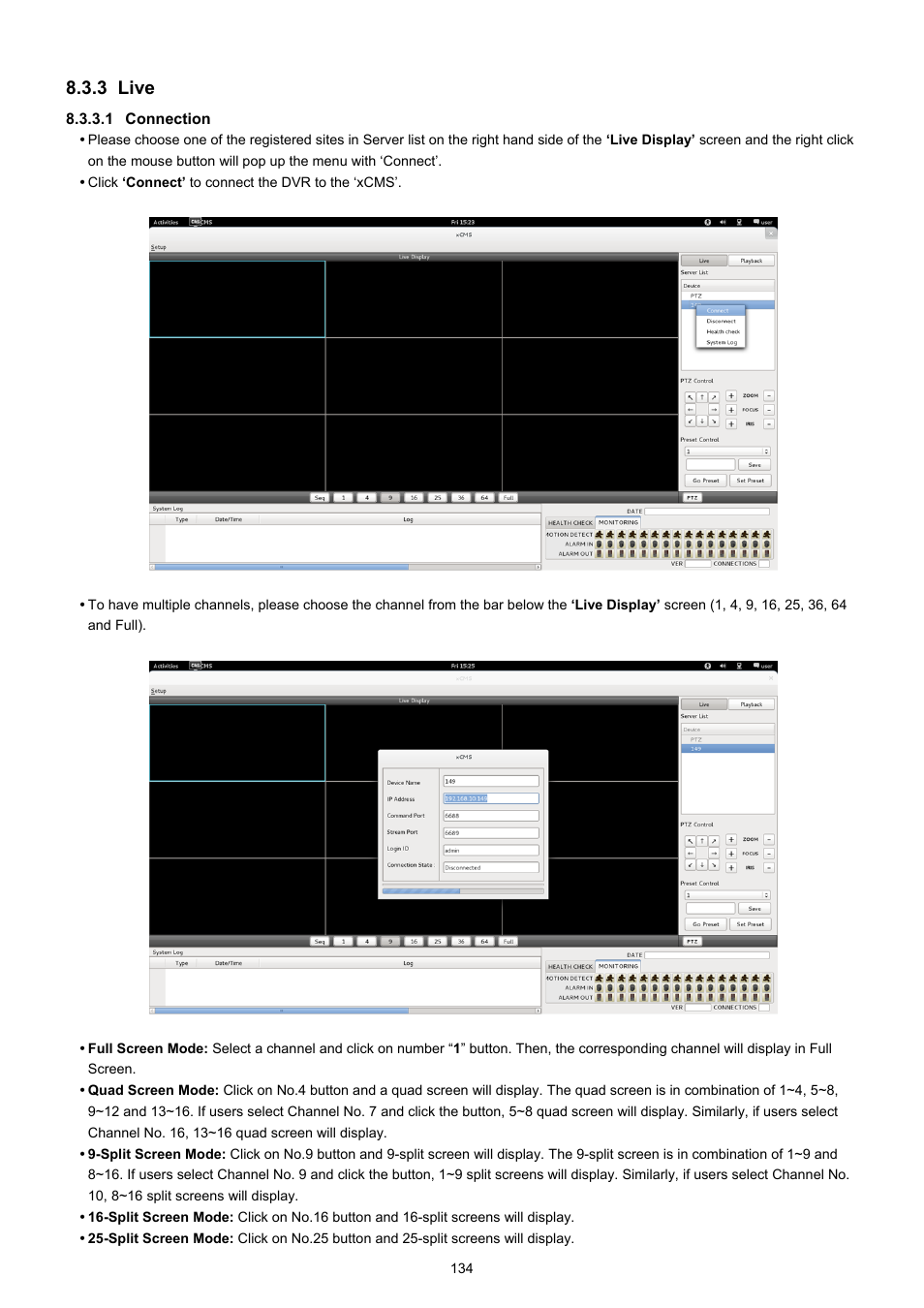 3 live | KT&C KVR-0412H User Manual | Page 134 / 219