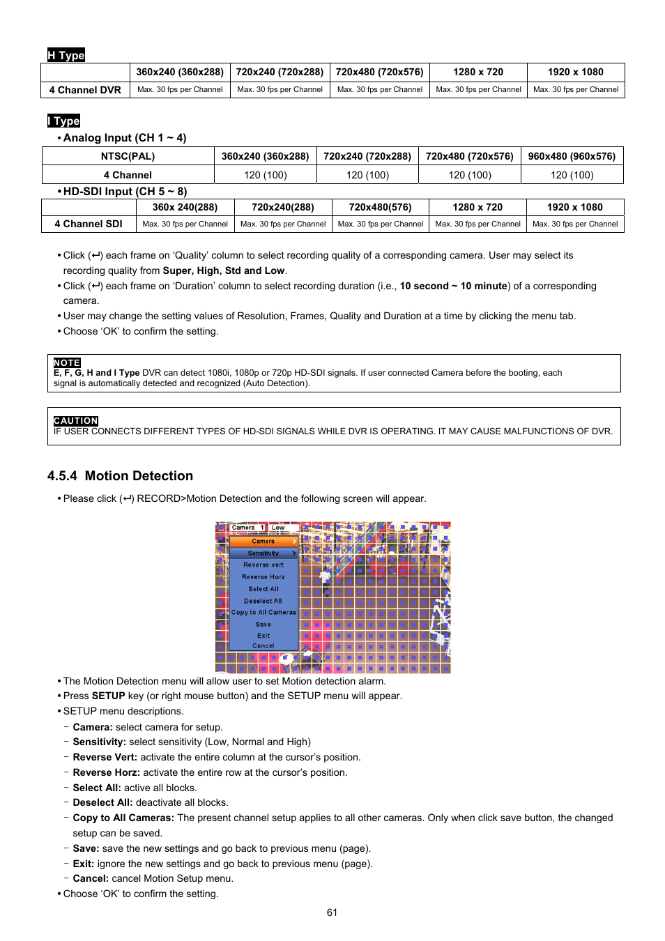 4 motion detection | KT&C KVR-0412H User Manual | Page 61 / 219