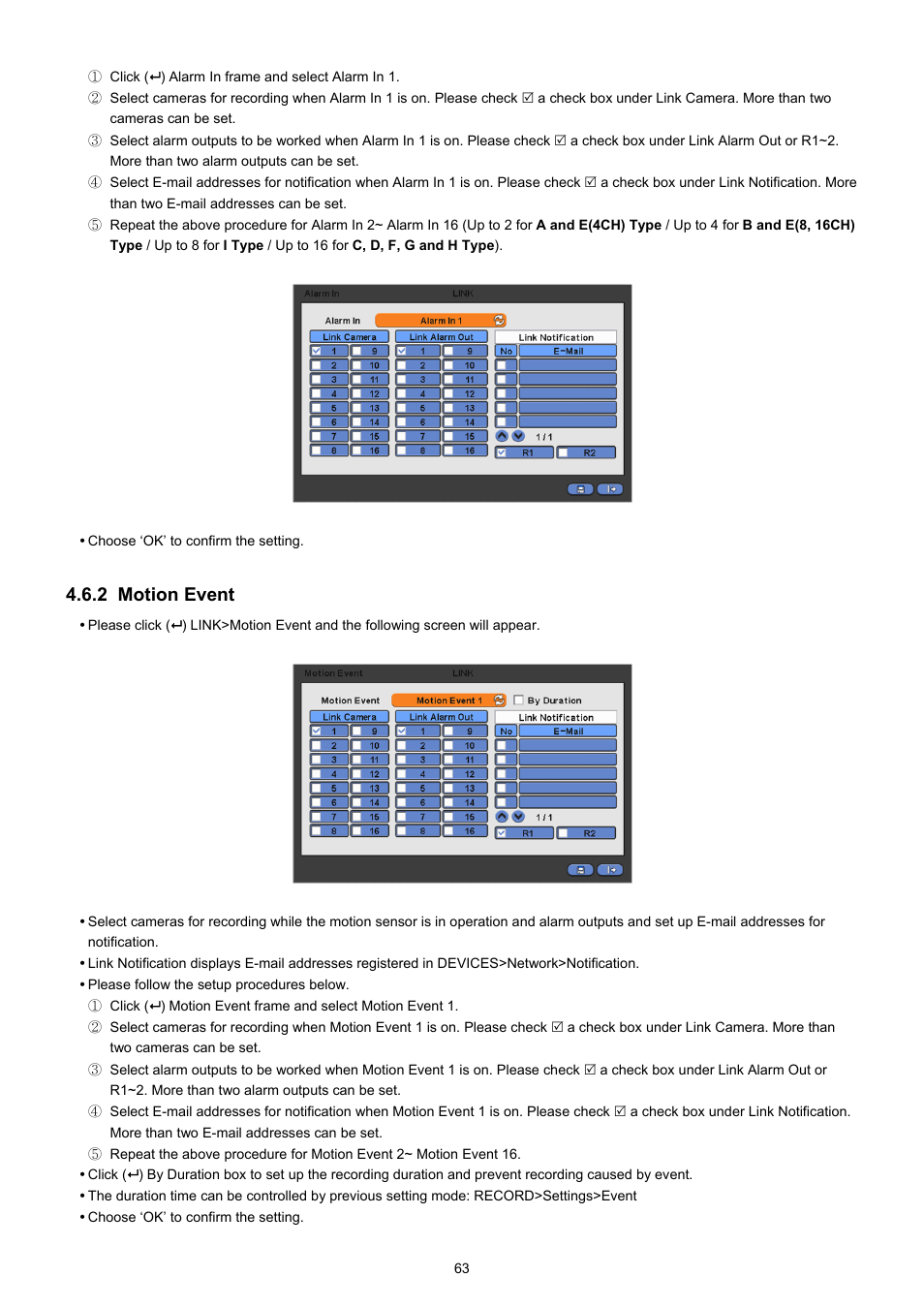 2 motion event | KT&C KVR-0412H User Manual | Page 63 / 219