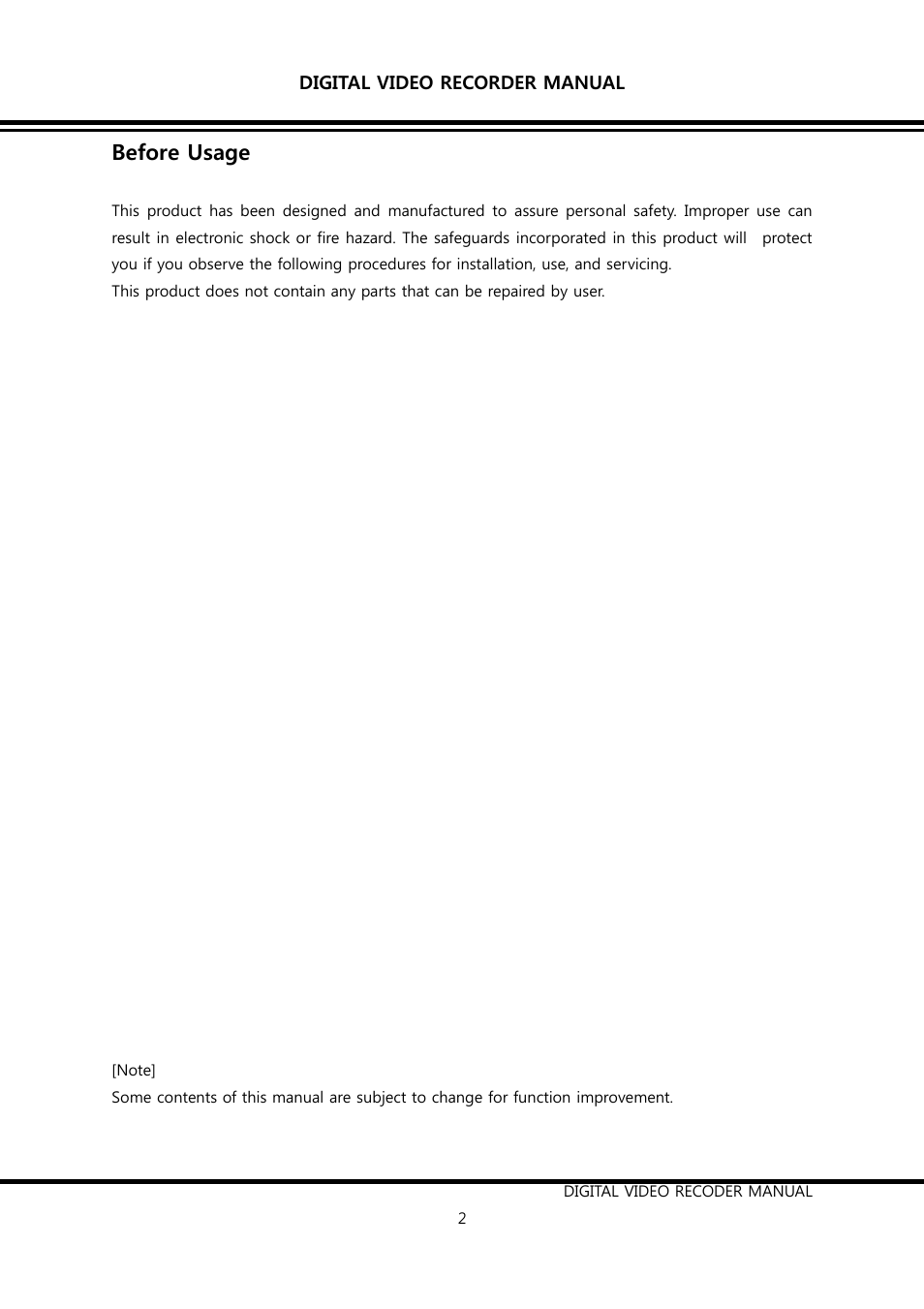 Before usage | KT&C K9-s Series User Manual | Page 2 / 73