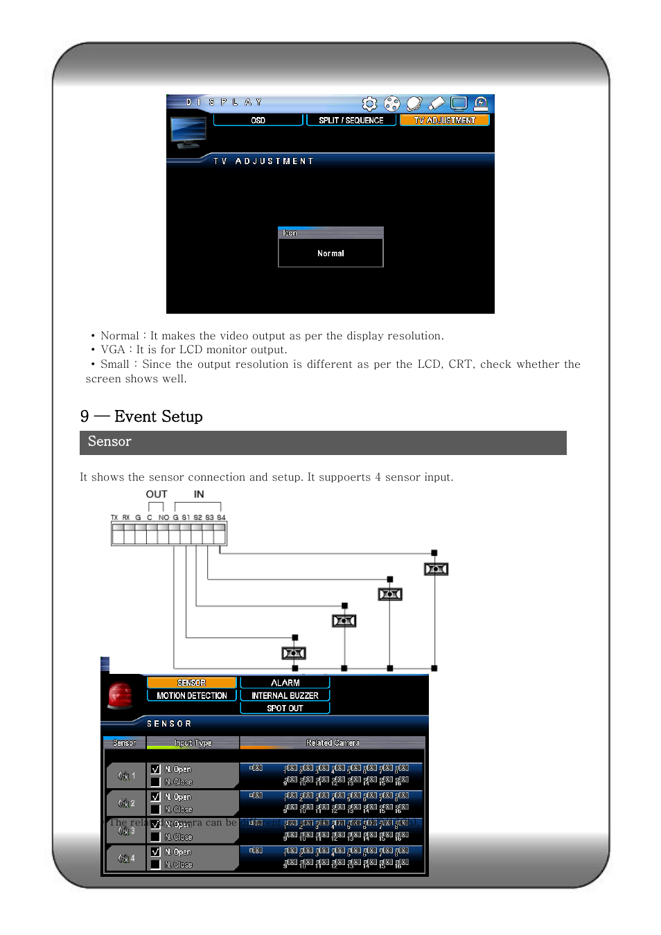 9 — event setup | KT&C KVR-H Series User Manual | Page 44 / 58
