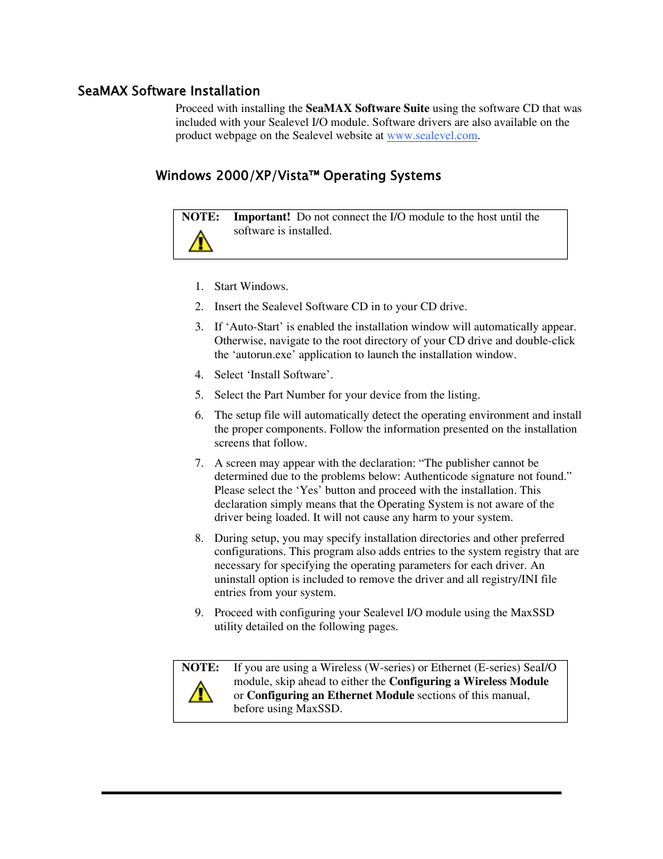 Seamax software installation, Oftware, Nstallation | Impulse 520W User Manual | Page 25 / 84