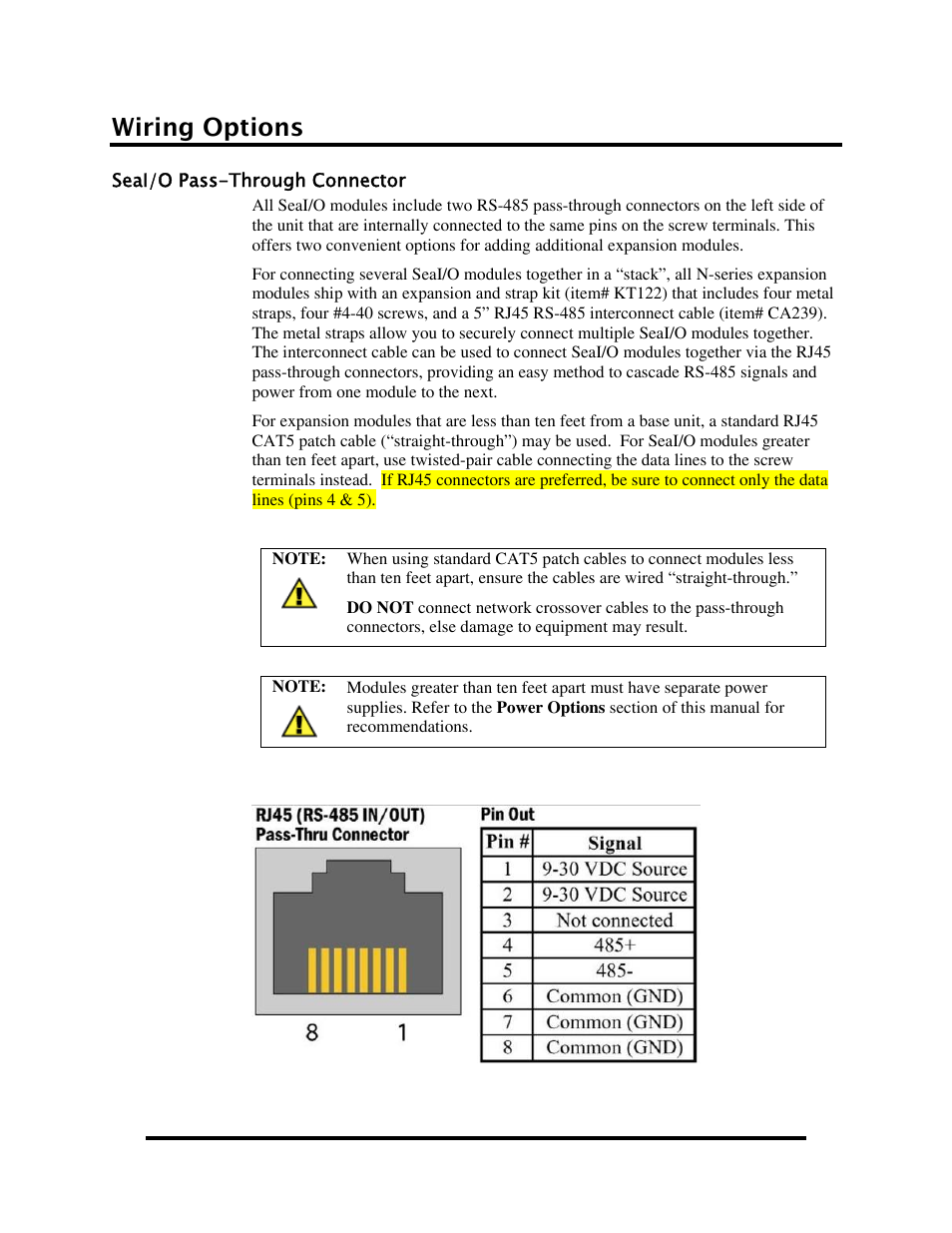 Wiring options, Seai/o pass-through connector, Hrough | Onnector | Impulse 520W User Manual | Page 66 / 84