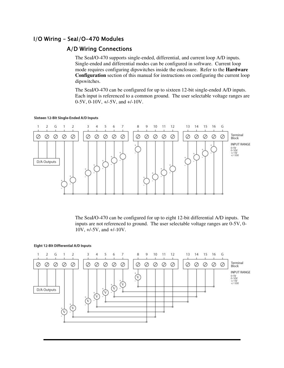 I/o wiring – seai/o-470 modules, Iring, I/o-470 | Odules | Impulse 520W User Manual | Page 71 / 84