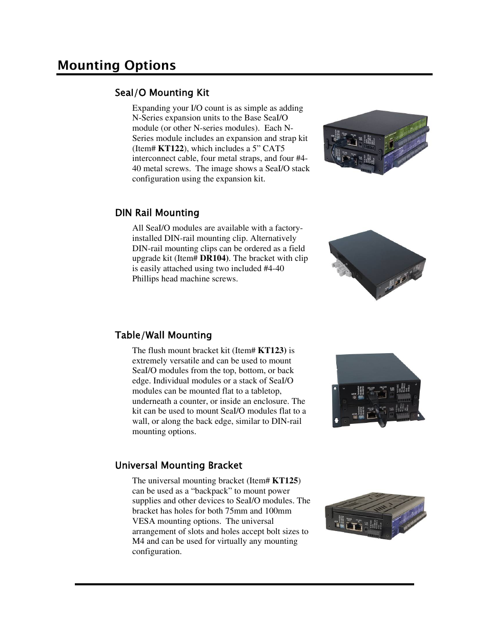 Mounting options | Impulse 520W User Manual | Page 76 / 84