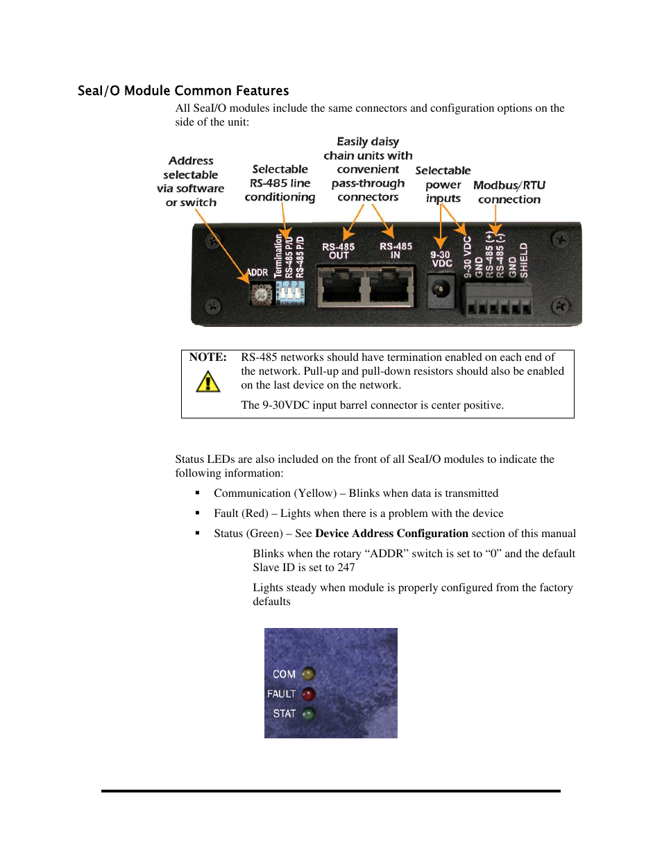Seai/o module common features, Odule, Ommon | Eatures | Impulse 520W User Manual | Page 8 / 84