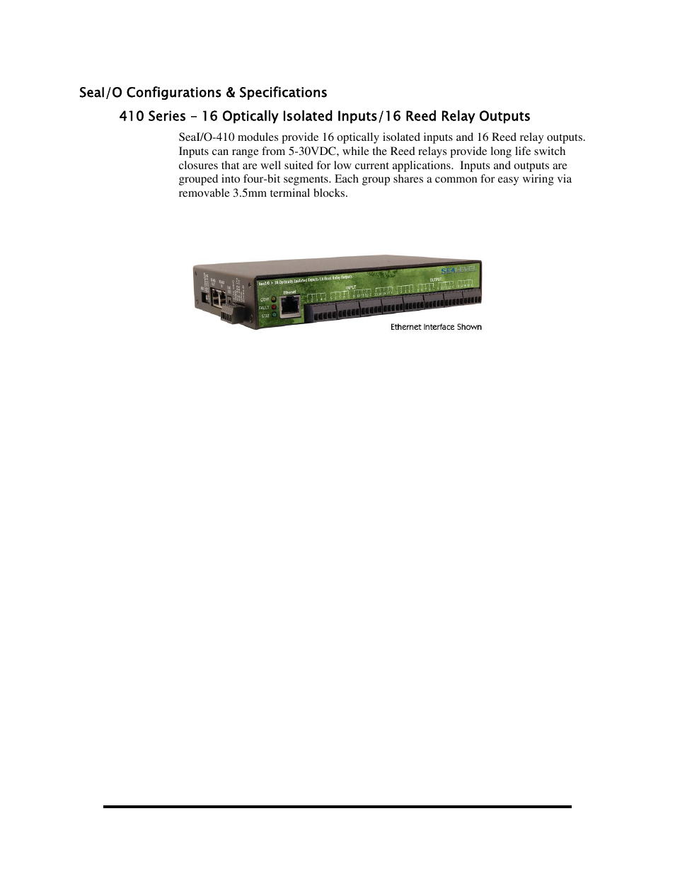 Seai/o configurations & specifications, Onfigurations, Pecifications | Impulse 520W User Manual | Page 9 / 84