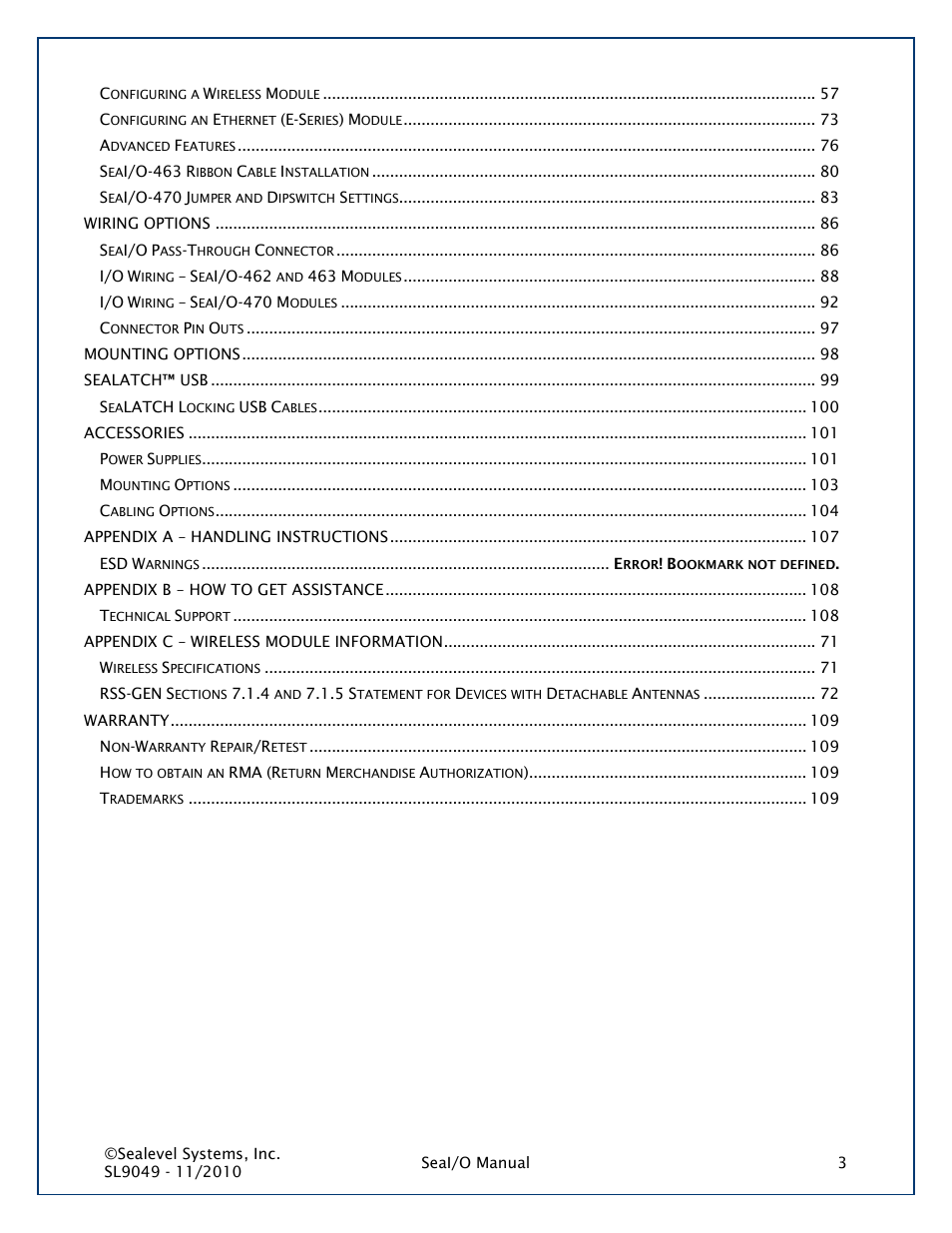 Impulse 463N User Manual | Page 3 / 109