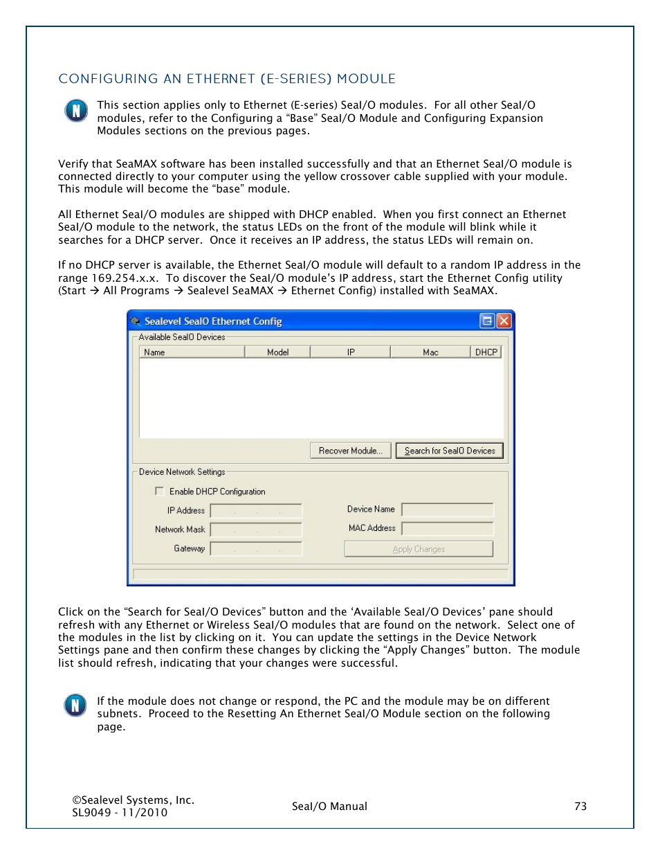 Configuring an ethernet module | Impulse 463N User Manual | Page 73 / 109