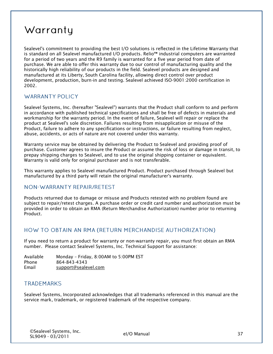 Impulse 150PoE User Manual | Page 37 / 37