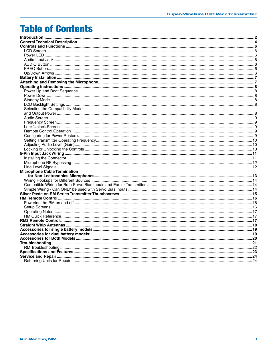 Lectrosonics SMV User Manual | Page 3 / 28