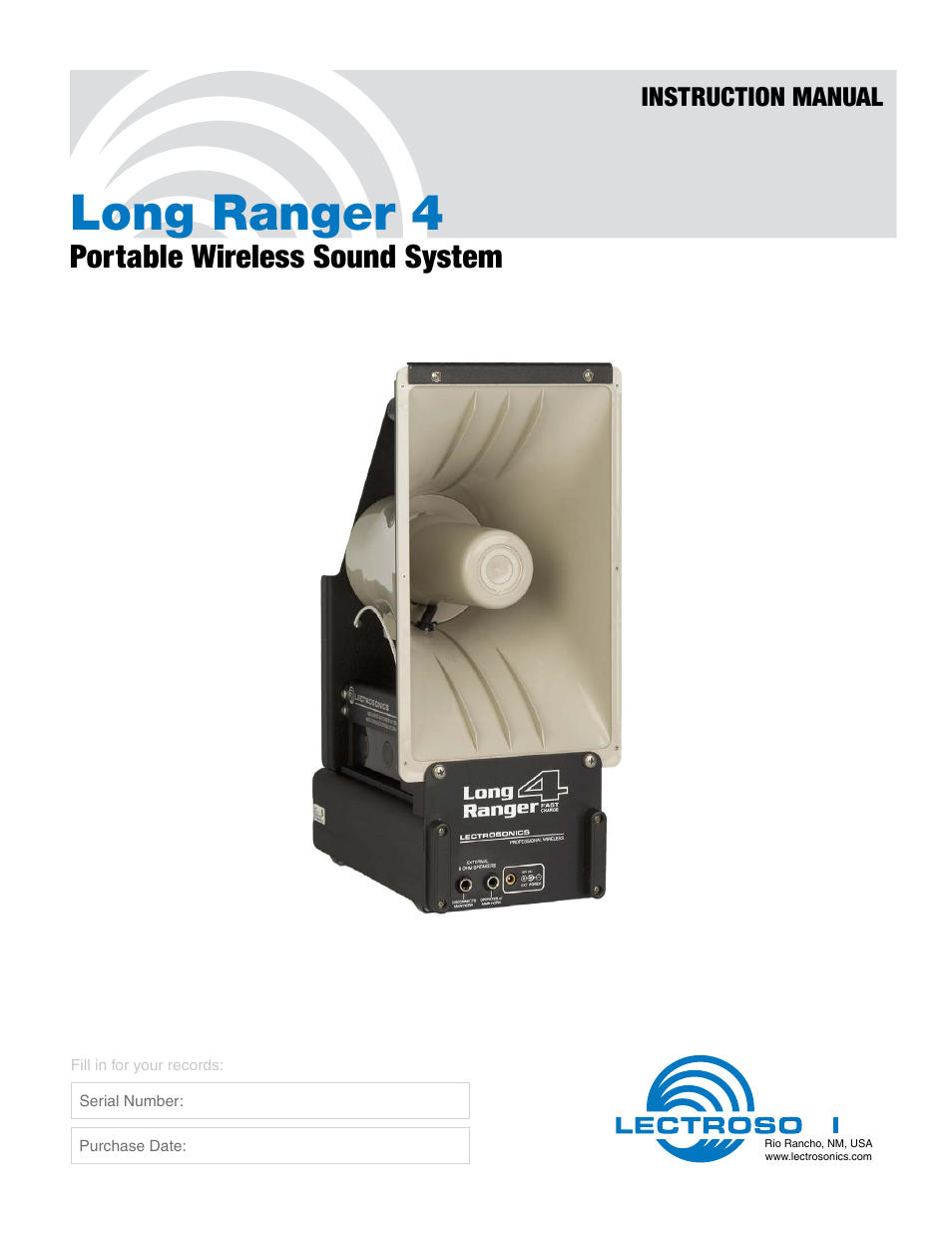 Lectrosonics Long Ranger IV User Manual | 20 pages