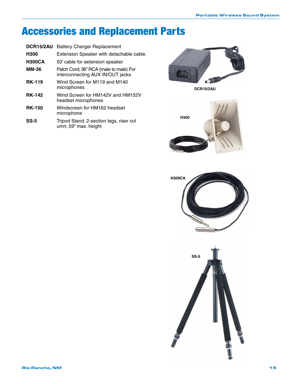 Accessories and replacement parts | Lectrosonics Long Ranger IV User Manual | Page 15 / 20