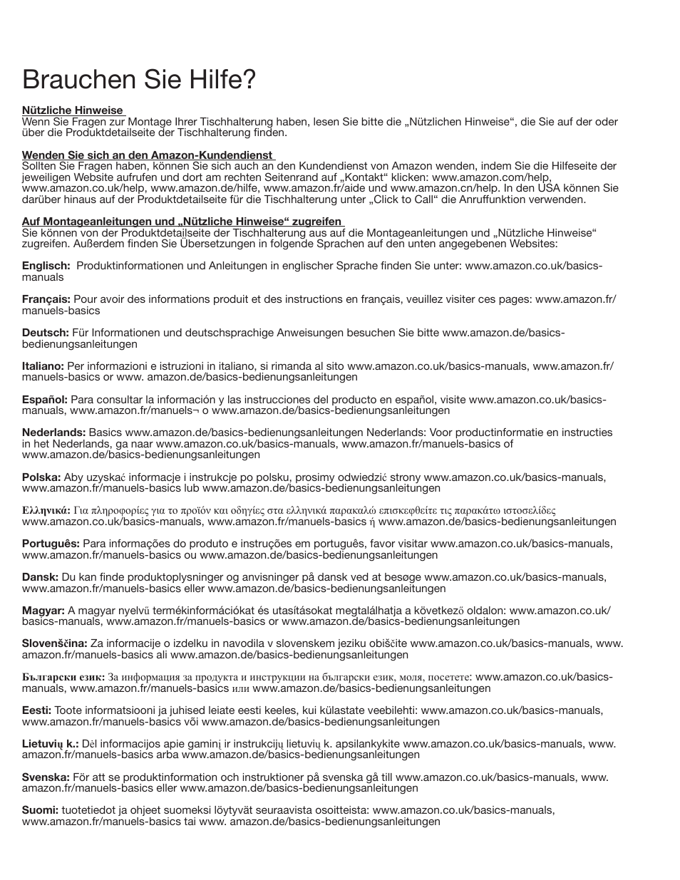 Brauchen sie hilfe | Level Mount DCDSK30SJ User Manual | Page 20 / 29