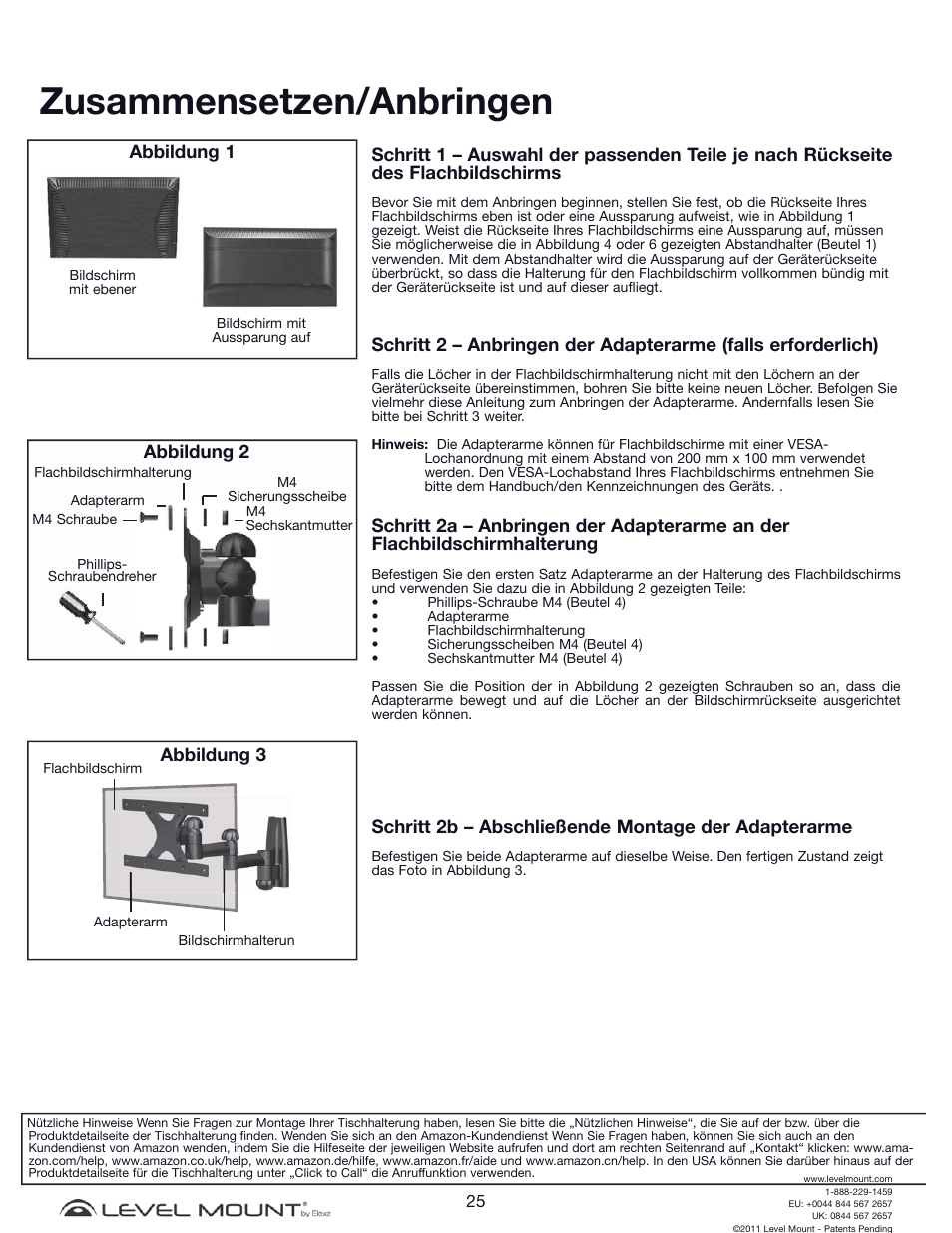 Zusammensetzen/anbringen | Level Mount DCDSK30SJ User Manual | Page 25 / 29