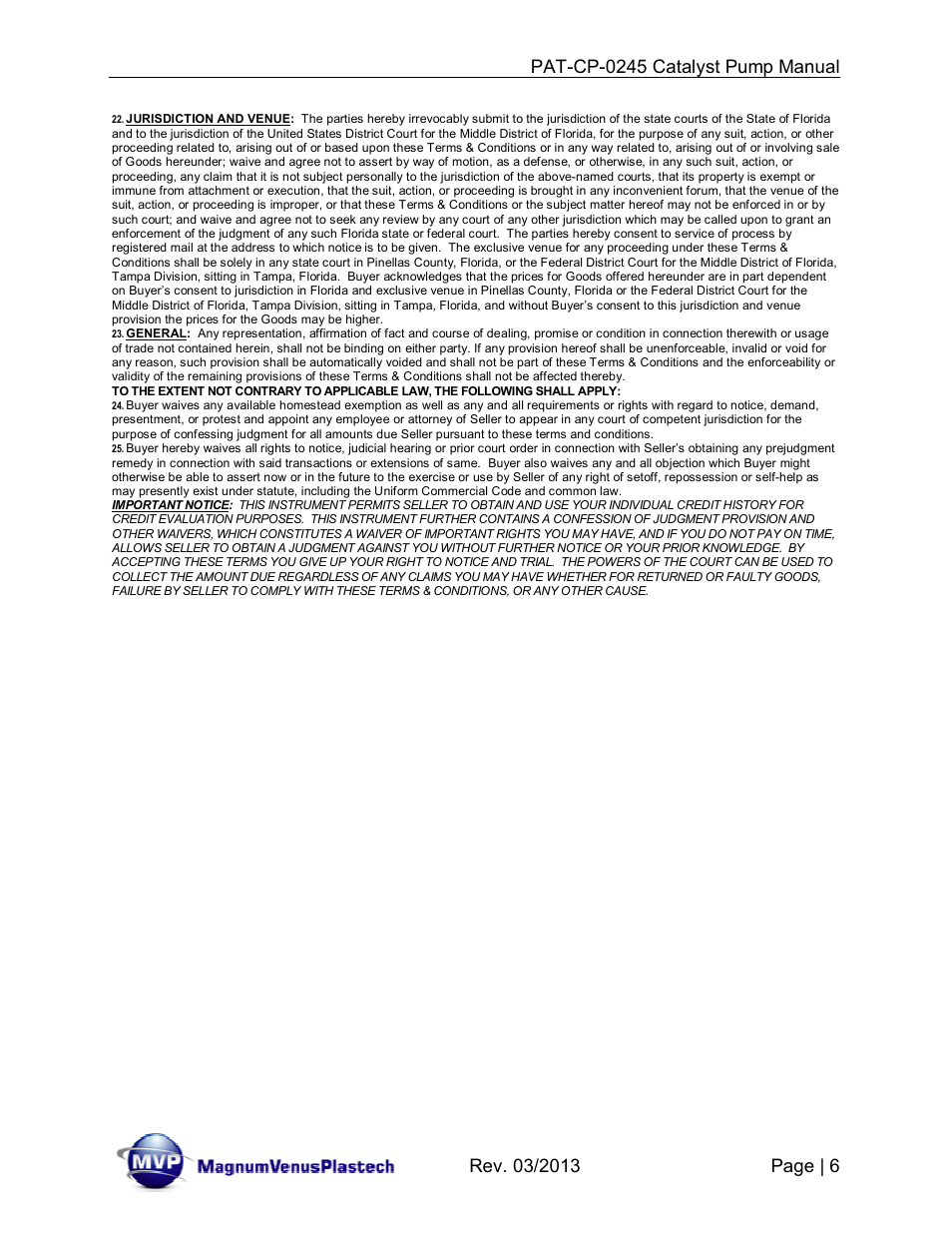 Magnum Venus Plastech PATRIOT PAT-CP-0245 User Manual | Page 6 / 32