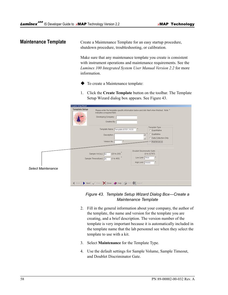Maintenance template | Luminex 100 IS Version 2.2 User Manual | Page 64 / 96
