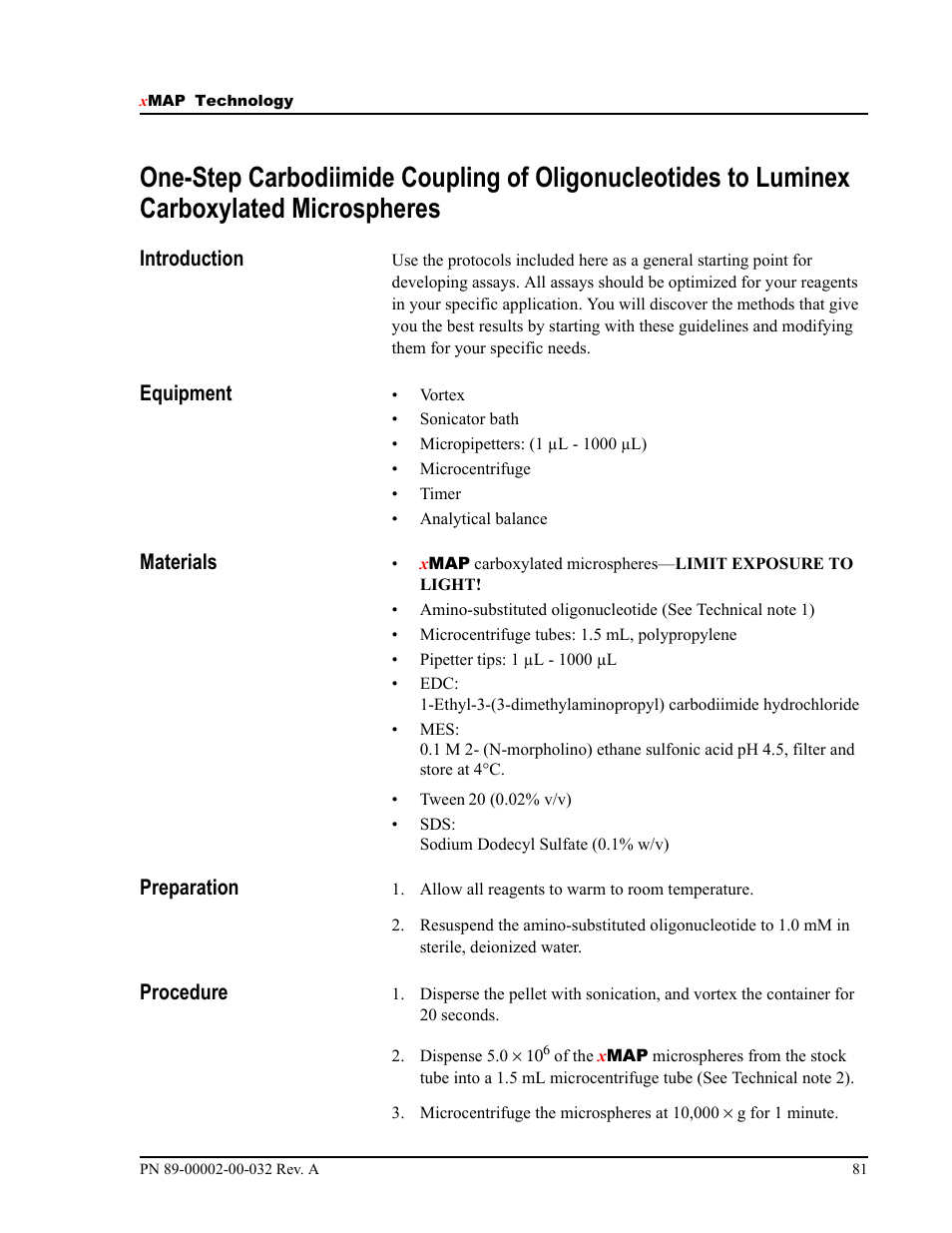 Introduction, Equipment, Materials | Preparation, Procedure | Luminex 100 IS Version 2.2 User Manual | Page 87 / 96