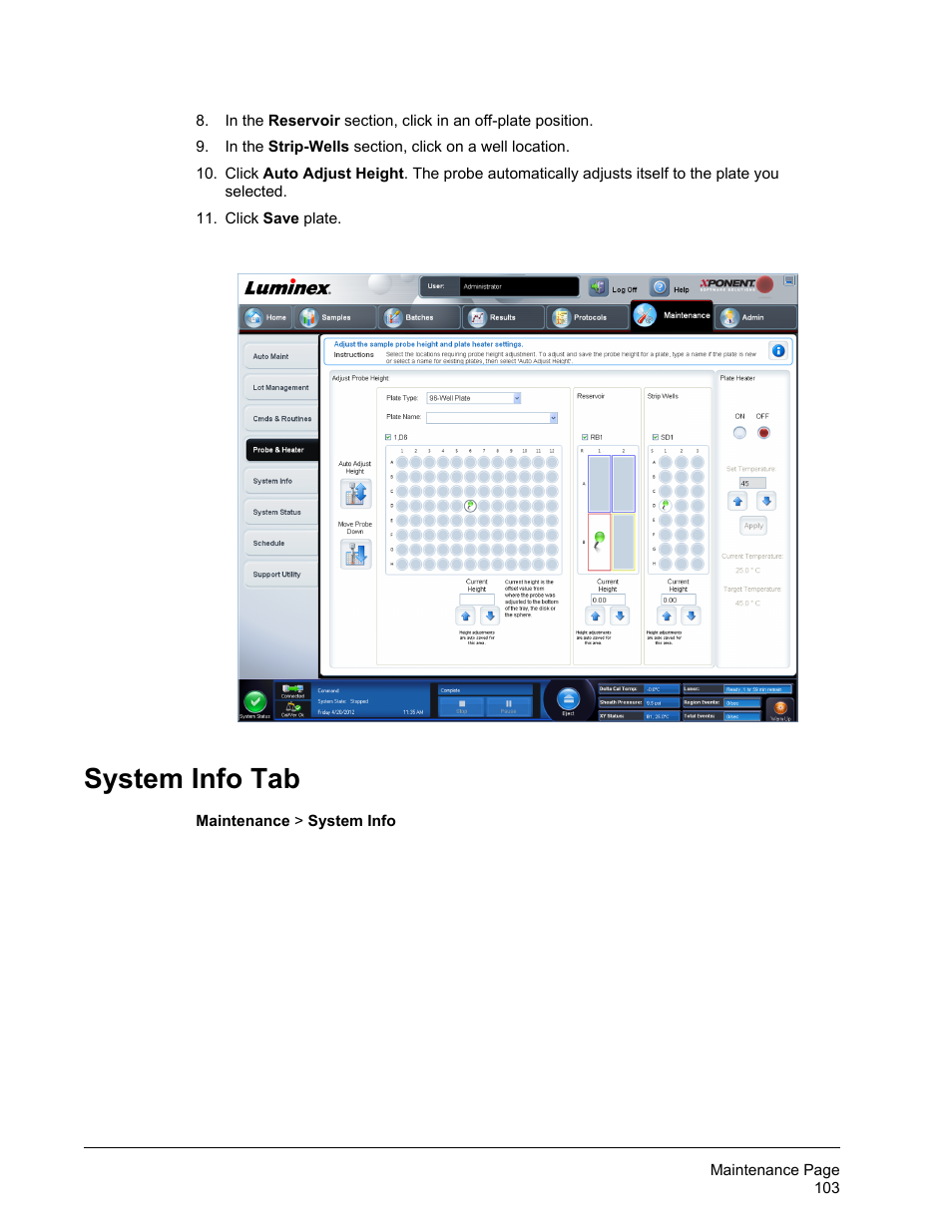 System info tab | Luminex xPONENT 4.2 for FLEXMAP User Manual | Page 117 / 148
