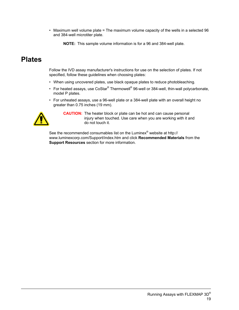 Plates | Luminex xPONENT 4.2 for FLEXMAP User Manual | Page 33 / 148