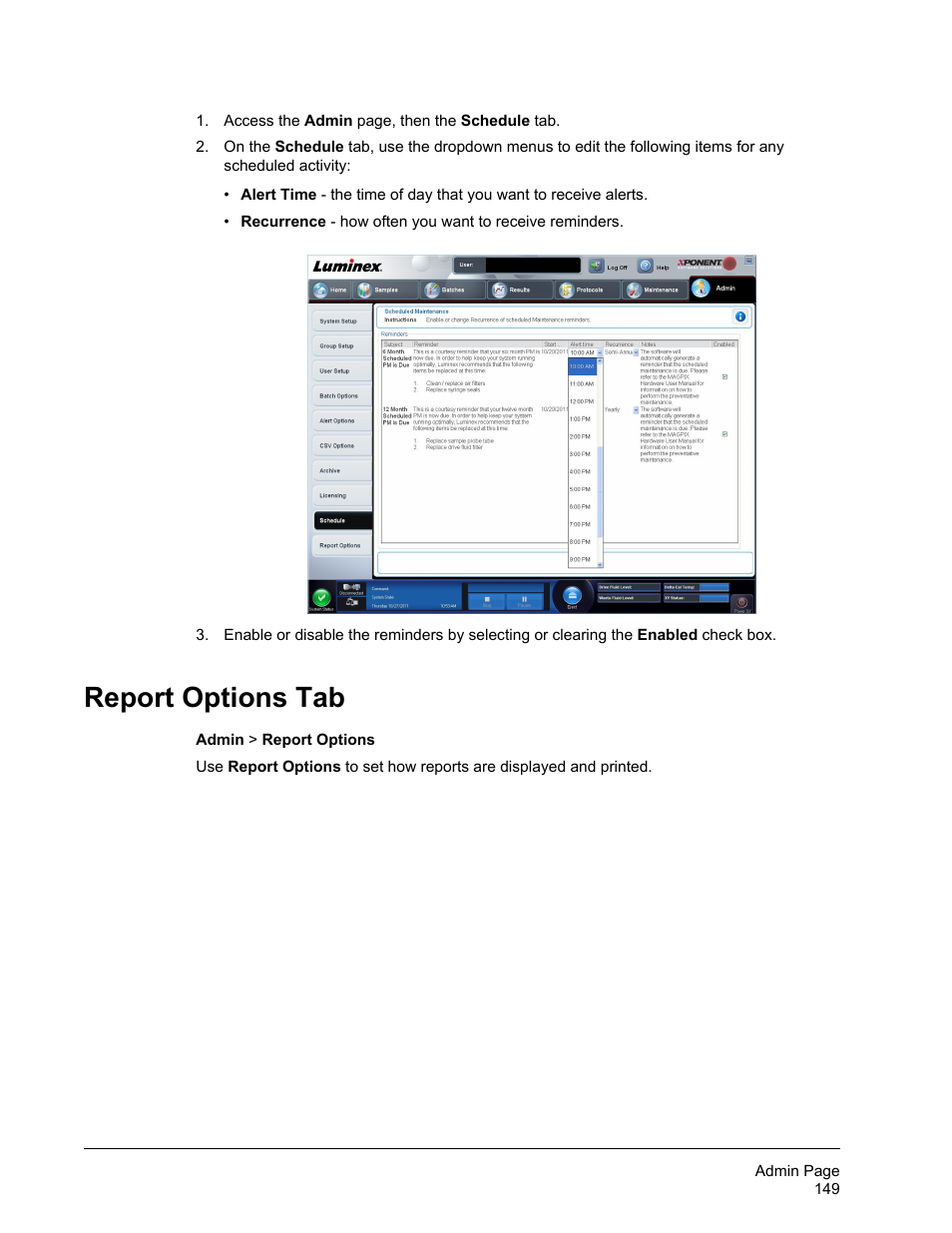 Report options tab | Luminex xPONENT for MAGPIX 4.2 User Manual | Page 162 / 164