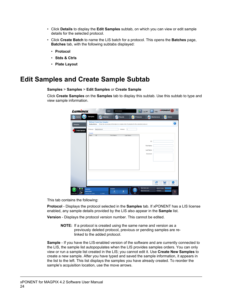 Edit samples and create sample subtab | Luminex xPONENT for MAGPIX 4.2 User Manual | Page 37 / 164