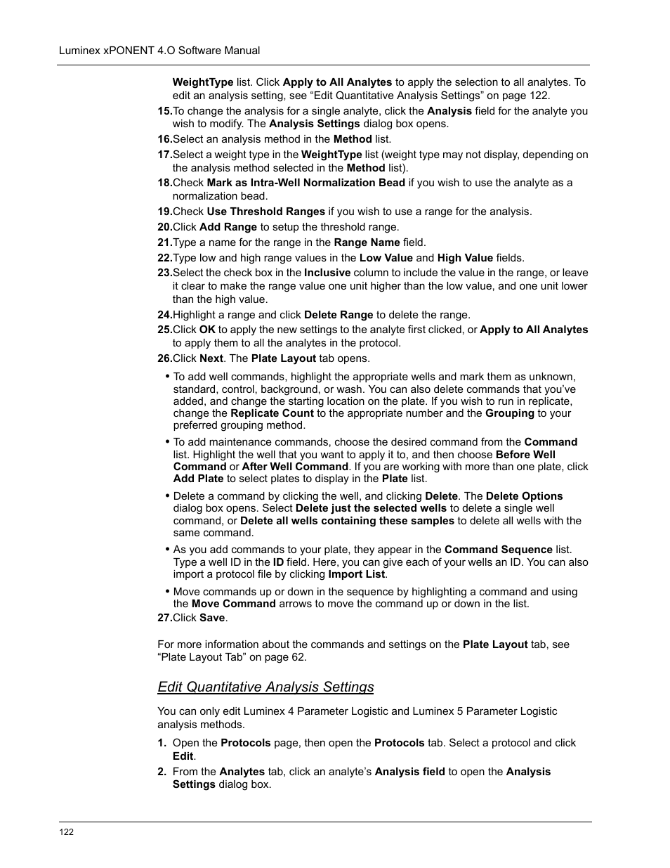 Edit quantitative analysis settings | Luminex xPONENT 4.0 SP1 User Manual | Page 134 / 152
