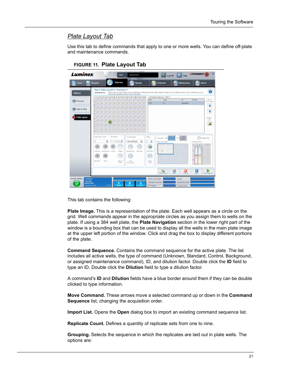 Plate layout tab | Luminex xPONENT 4.0 SP1 User Manual | Page 33 / 152