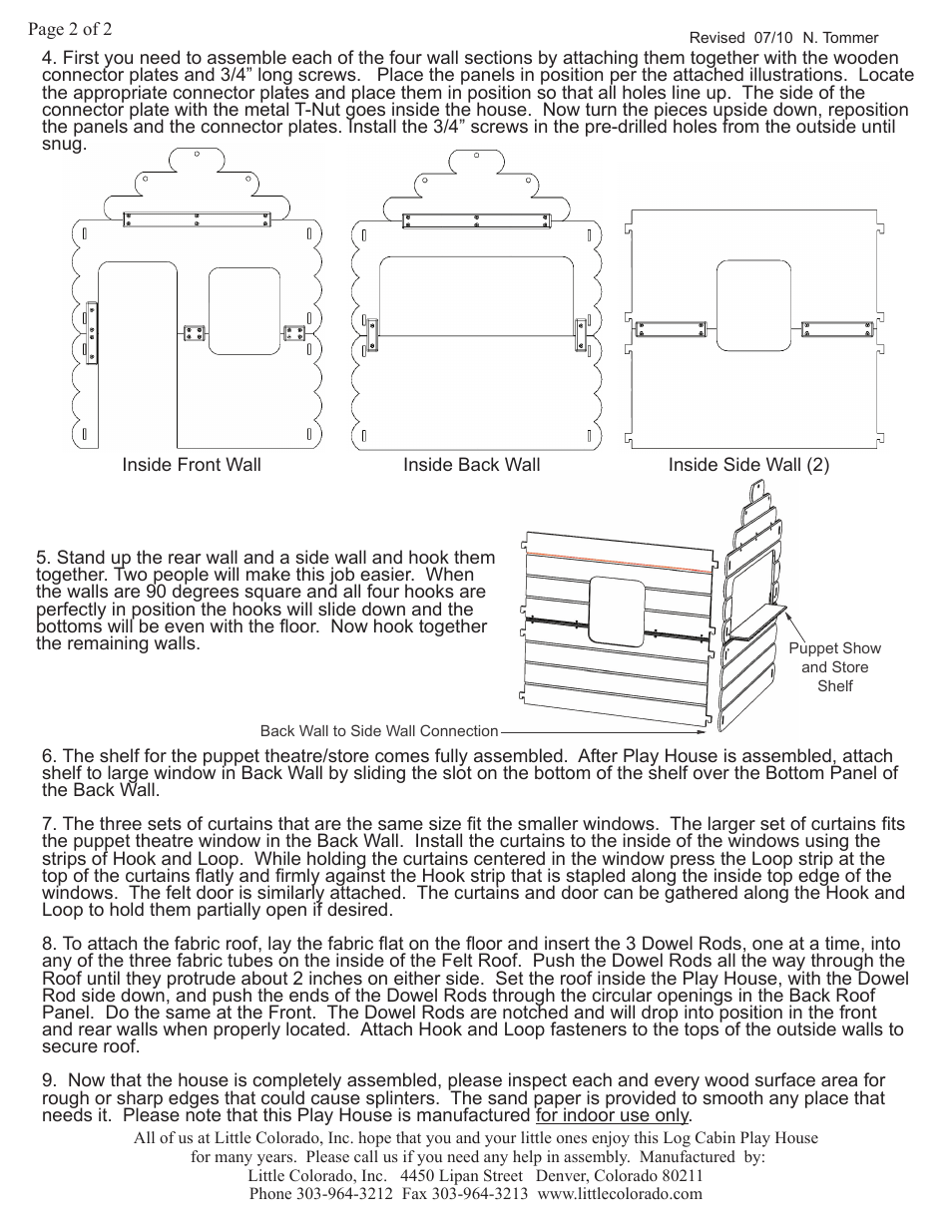 Little Colorado Log Cabin Play House 180 User Manual | Page 2 / 2