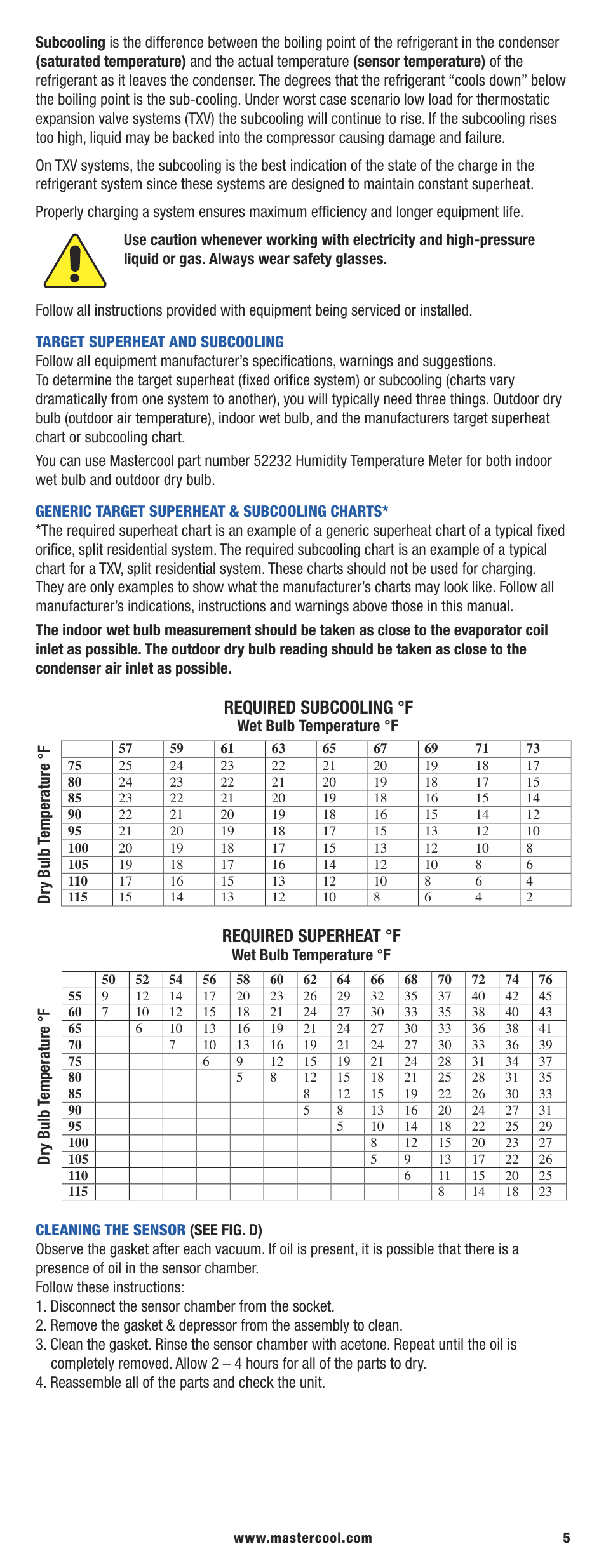 Mastercool 99773-AR HVAC Digital Manifold User Manual | Page 5 / 12