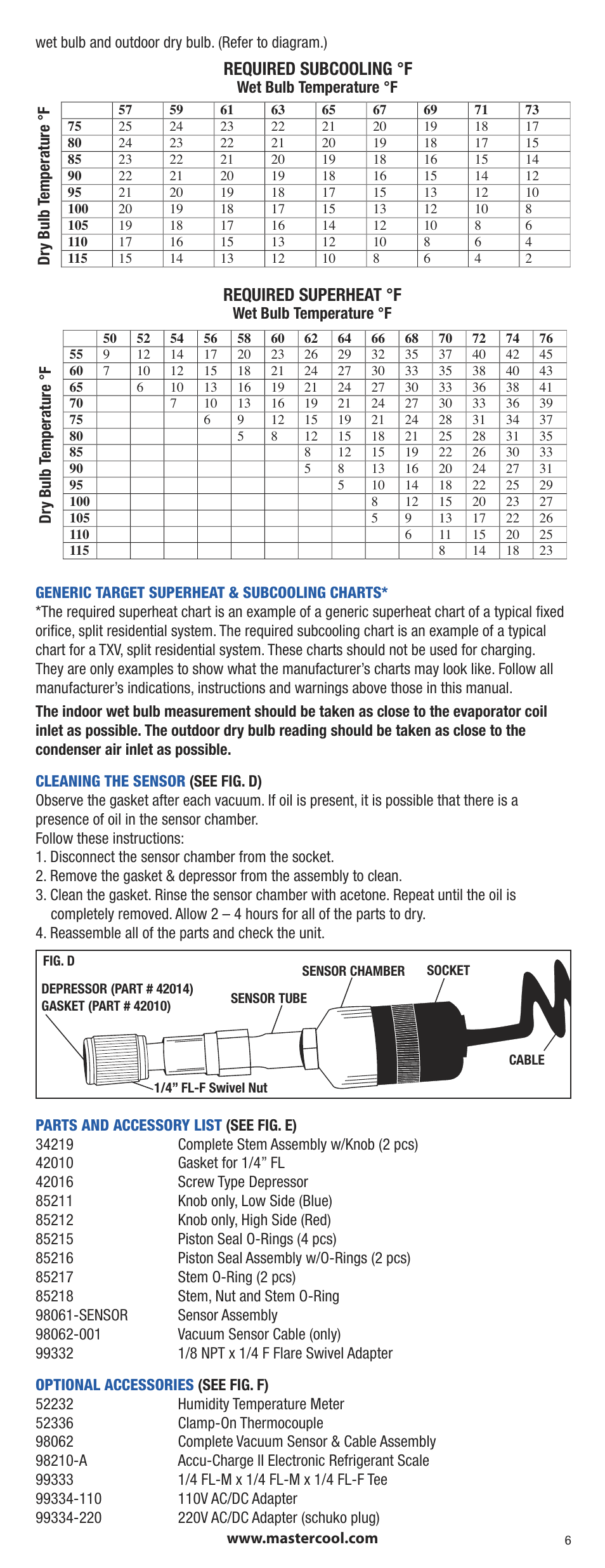 Mastercool 99663*A HVAC Digital Manifold User Manual | Page 5 / 6