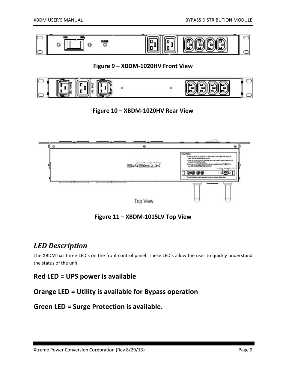 Led description | MaxPower Corp XBDM User Manual | Page 9 / 22