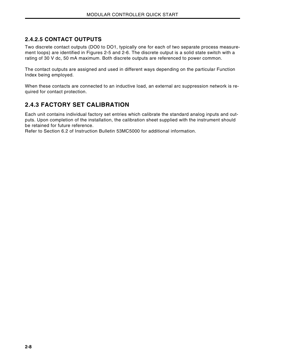 3 factory set calibration | Micromod Micro-DCI: 53MC5000 Multi-Loop Process Controller Installation User Manual | Page 18 / 99