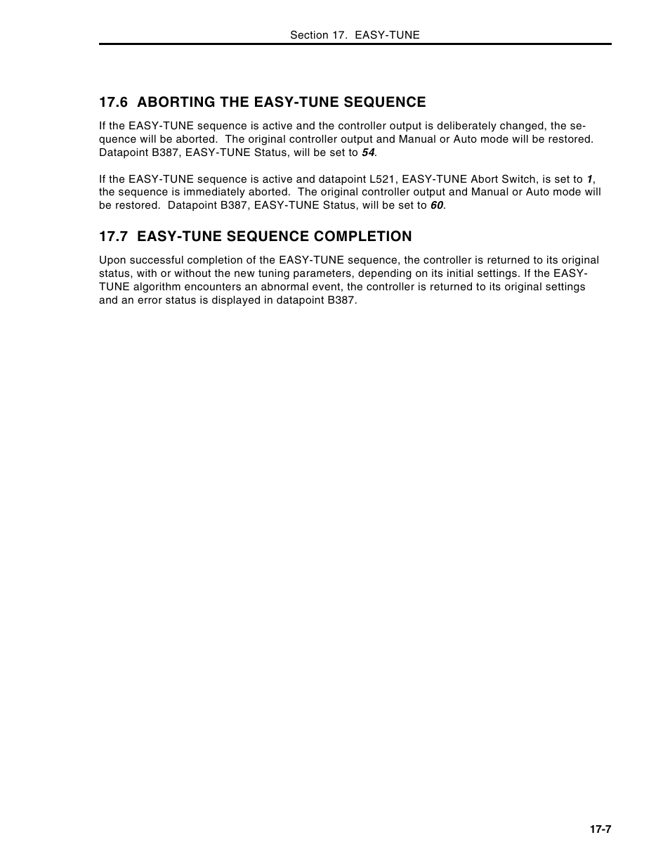 6 aborting the easy-tune sequence, 7 easy-tune sequence completion | Micromod Micro-DCI: 53MC5000 Multi-Loop Process Controller Instruction Manual User Manual | Page 308 / 406