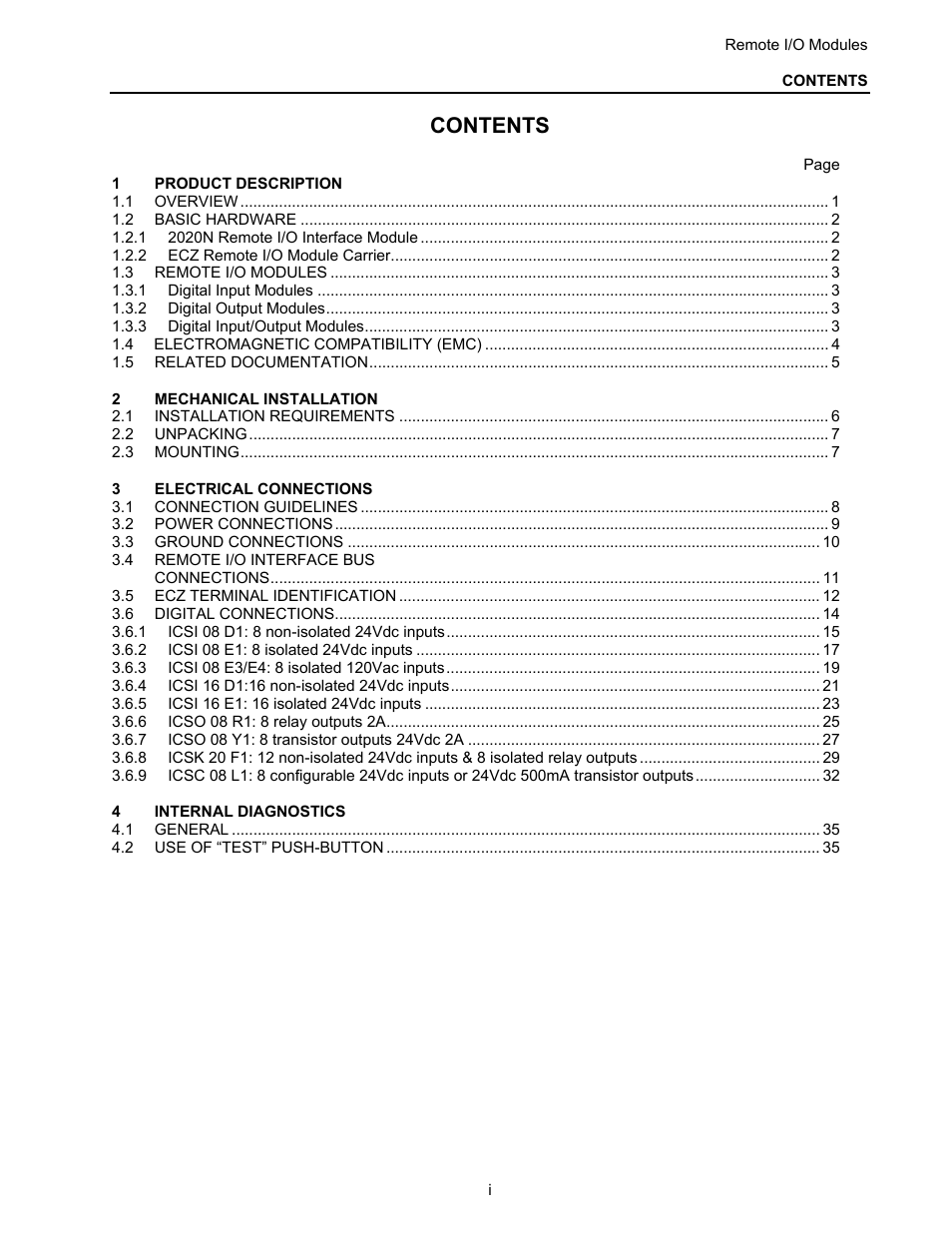 Micromod MOD: Remote I/O Modules for use with 2020N Remote I/O Interface Module User Manual | Page 3 / 42