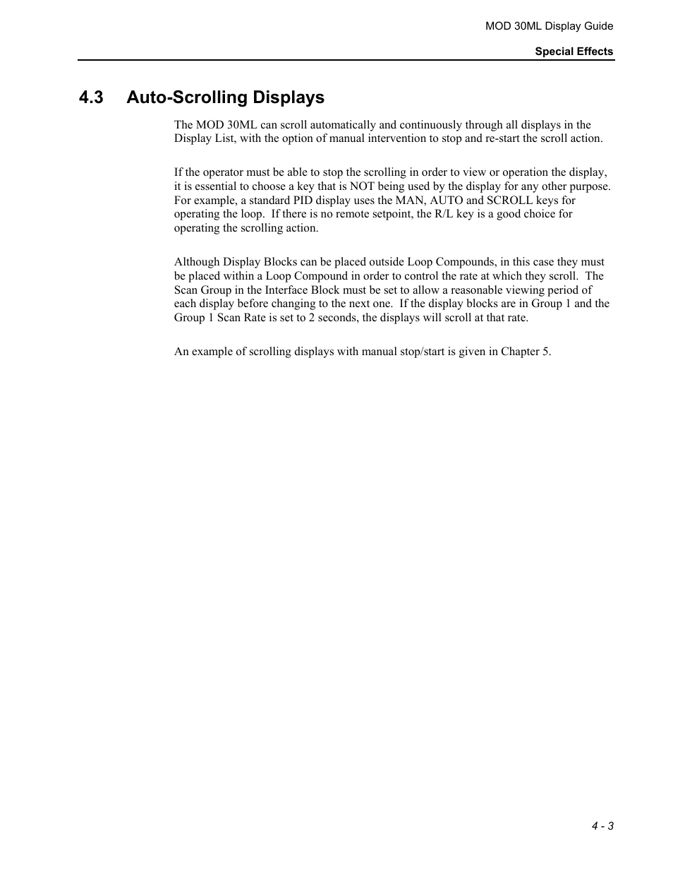 Auto-scrolling displays, 3 auto-scrolling displays | Micromod MOD: 30ML Display Script Guide User Manual | Page 53 / 98