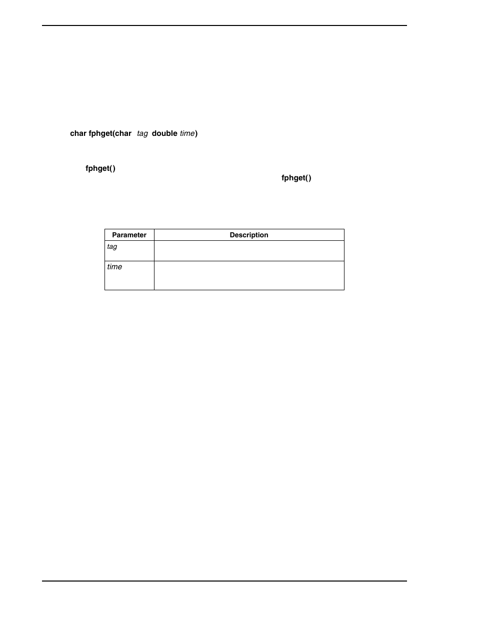 A.1 the fphget( ) function, The fphget( ) function | Micromod Micro-PWC: 53PW6000 MicroPWC Configuration Guide User Manual | Page 344 / 368