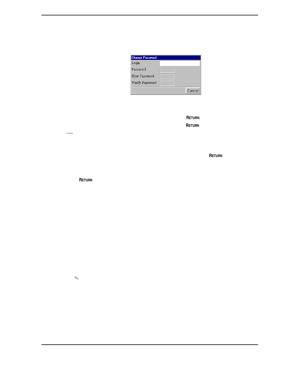 7 auto-login, Figure 2-35. change password window, Section 2.10.7, auto | Login | Micromod Micro-PWC: 53PW6000 MicroPWC Configuration Guide User Manual | Page 83 / 368