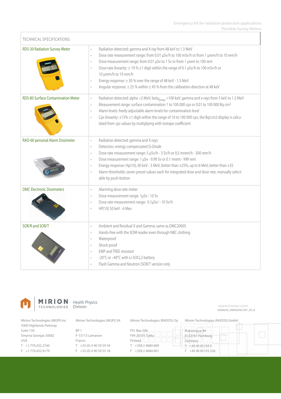 Mirion Technologies Emergency Kit User Manual | Page 2 / 2