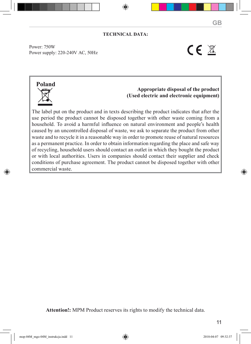 Poland | MPM MGO-04 User Manual | Page 11 / 24