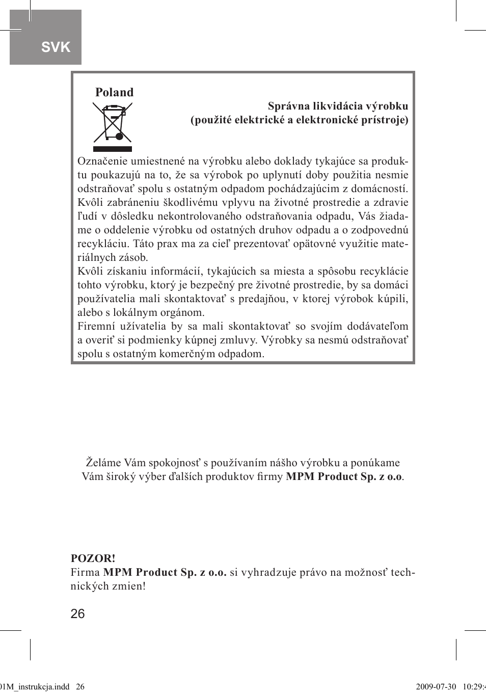 MPM MOP-01M User Manual | Page 26 / 32