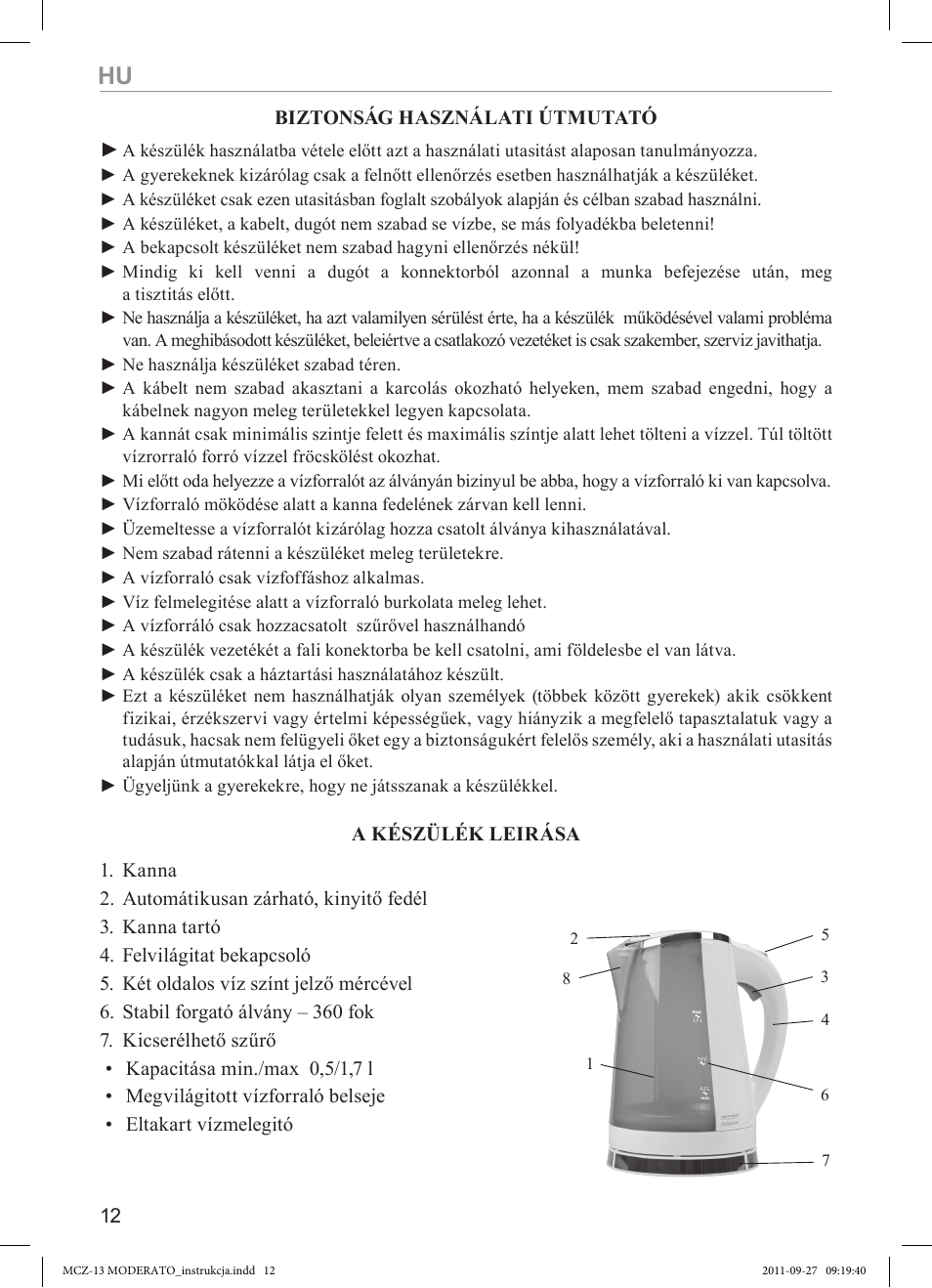 MPM MCZ-13 User Manual | Page 12 / 24