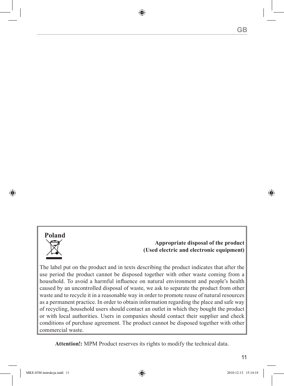 Poland | MPM MKE-03M User Manual | Page 11 / 24