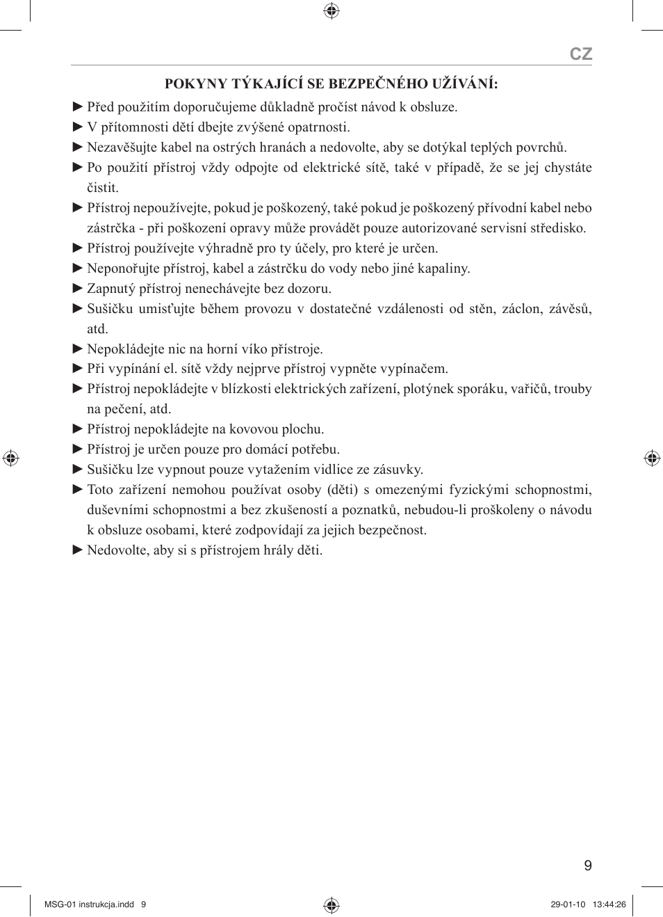 MPM MSG-01 User Manual | Page 9 / 40