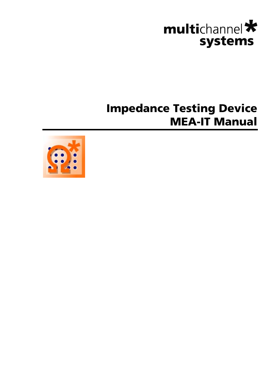Multichannel Systems MEA-IT Manual User Manual | 30 pages