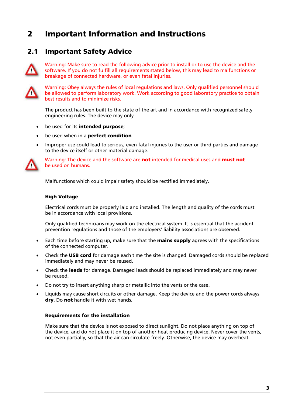 2important information and instructions, 1 important safety advice | Multichannel Systems MEA-IT Manual User Manual | Page 7 / 30
