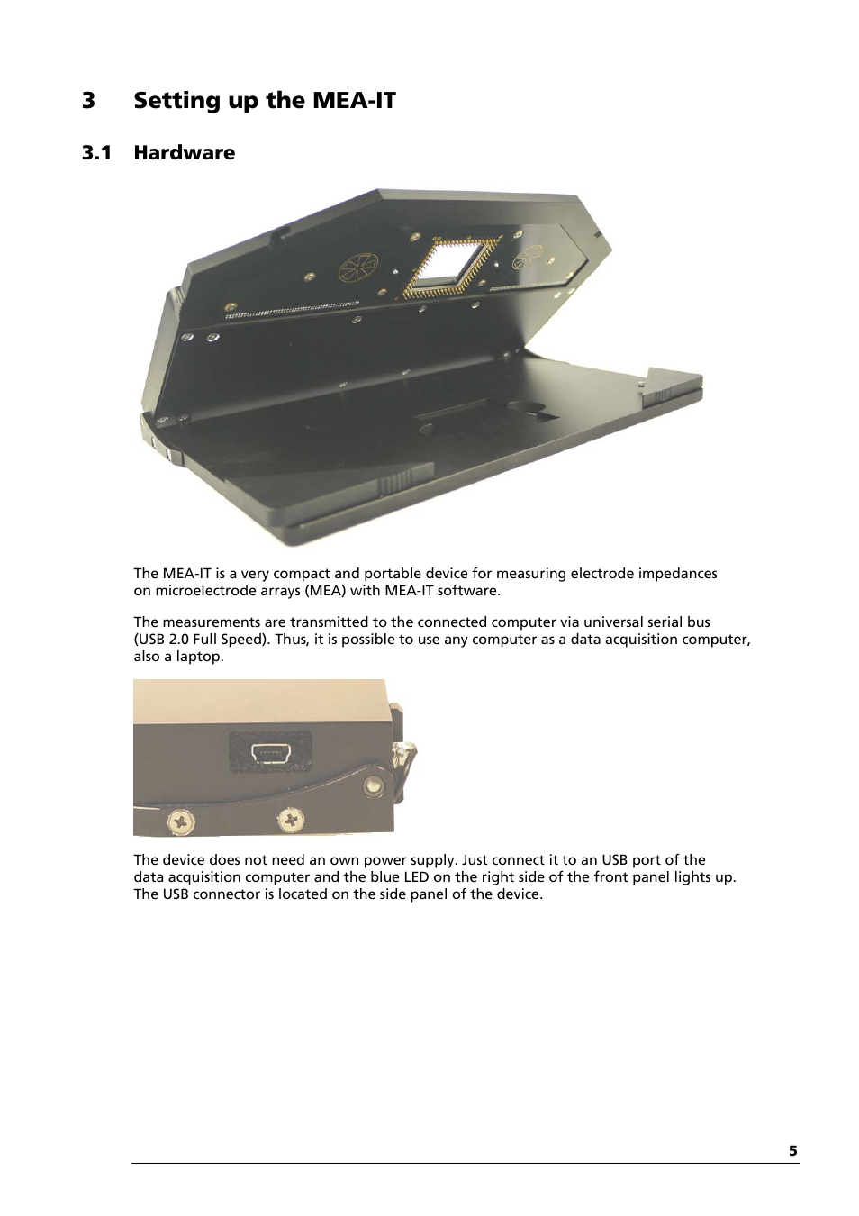 3setting up the mea-it, 1 hardware | Multichannel Systems MEA-IT Manual User Manual | Page 9 / 30