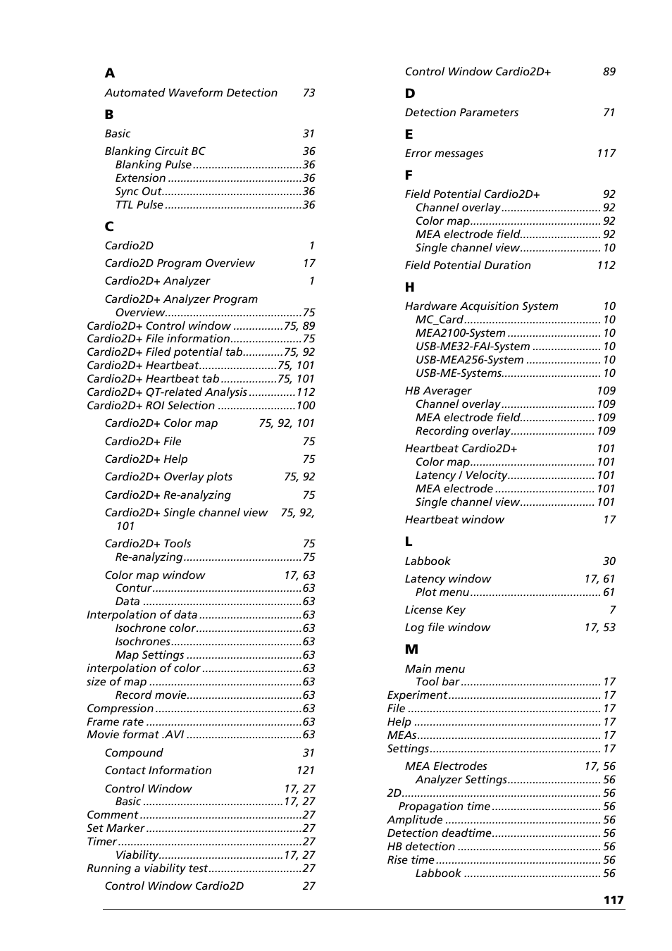 Multichannel Systems Cardio2D Manual User Manual | Page 121 / 123