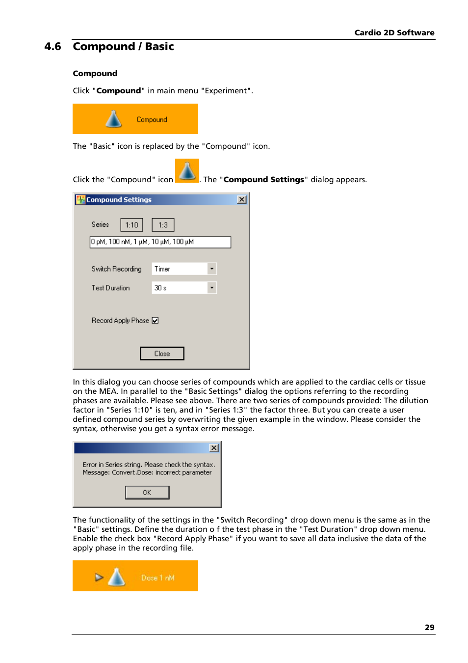 6 compound / basic | Multichannel Systems Cardio2D Manual User Manual | Page 33 / 123