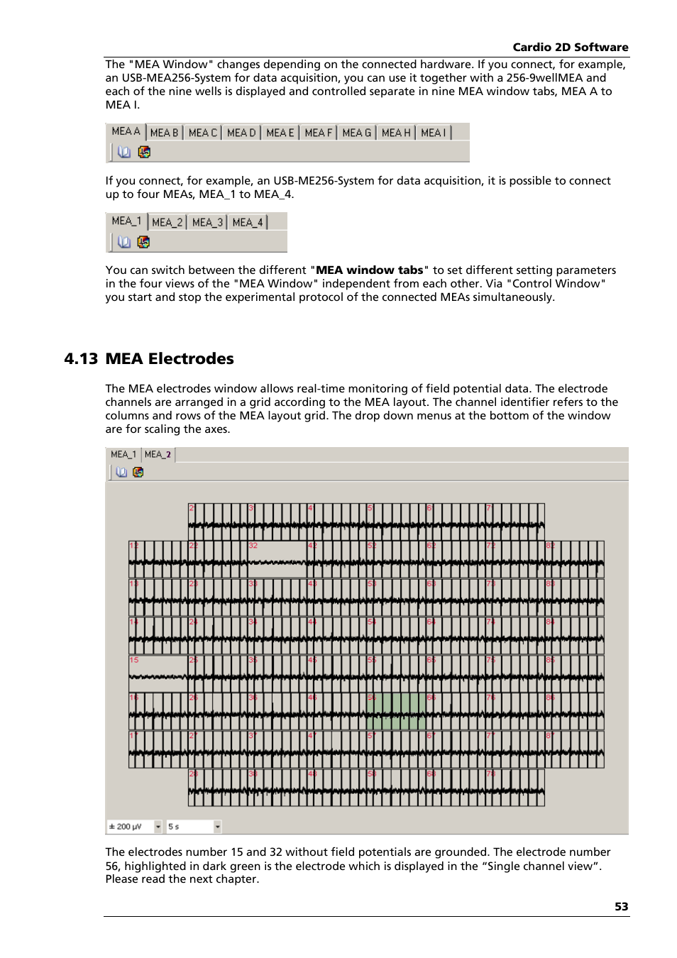 13 mea electrodes | Multichannel Systems Cardio2D Manual User Manual | Page 57 / 123